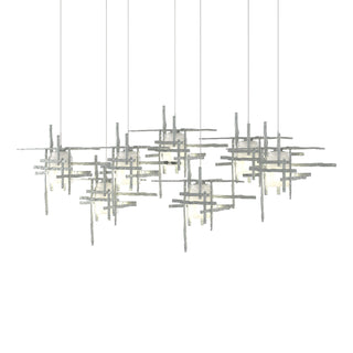 Buy vintage-platinum-with-cast-glass-yc-glass-and-white-shade Tura Pendant by Hubbardton Forge