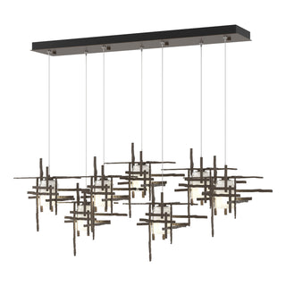 Buy bronze-with-cast-glass-yc-glass-and-white-shade Tura Pendant by Hubbardton Forge