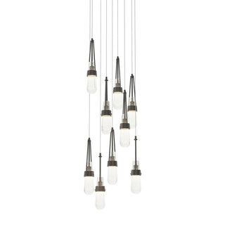 Buy black-with-clear-bubble-glass-yg-glass-and-clear-textured-shade Link Pendant by Hubbardton Forge
