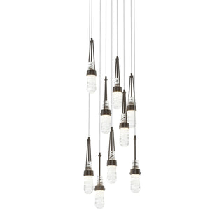 Buy oil-rubbed-bronze-with-clear-glass-with-white-threading-yj-glass-and-clear-textured-shade Link Pendant by Hubbardton Forge