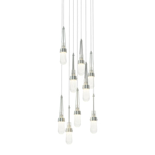 Buy vintage-platinum-with-clear-bubble-glass-yg-glass-and-clear-textured-shade Link Pendant by Hubbardton Forge