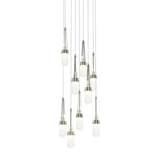 Buy sterling-with-clear-bubble-glass-yg-glass-and-clear-textured-shade Link Pendant by Hubbardton Forge