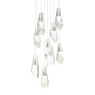 Buy vintage-platinum-and-clear-textured-shade Luma Pendant by Hubbardton Forge