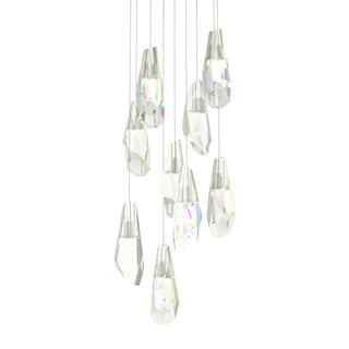 Buy sterling-and-clear-textured-shade Luma Pendant by Hubbardton Forge