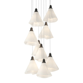 Buy black-with-spun-frost-sh-glass-and-white-shade Mobius Pendant by Hubbardton Forge