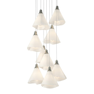 Buy sterling-with-spun-frost-sh-glass-and-white-shade Mobius Pendant by Hubbardton Forge