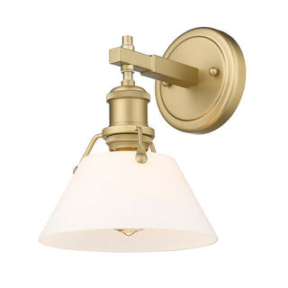 Buy brushed-champagne-brass-with-opal-glass-glass-and-opal-shade Orwell Vanity by Golden