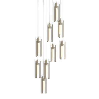 Buy soft-gold-with-clear-glass-zm-glass-and-clear-shade Exos Glass Pendant by Hubbardton Forge