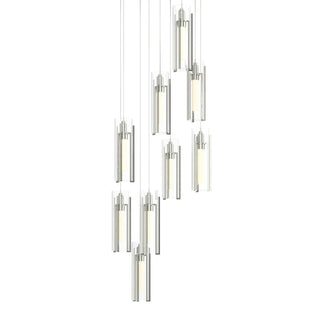 Buy sterling-with-clear-glass-zm-glass-and-clear-shade Exos Glass Pendant by Hubbardton Forge