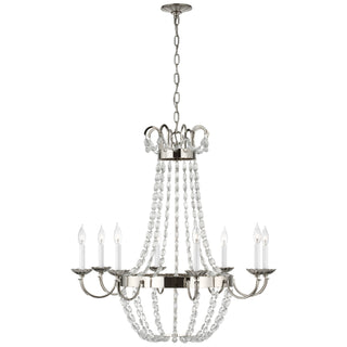 Buy polished-nickel-with-seeded-glass-glass-and-clear-seedy-shade Paris Flea Market Chandelier by Visual Comfort Signature