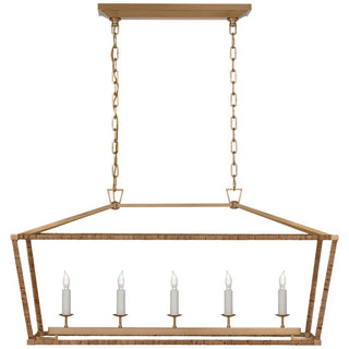 Buy polished-nickel-and-natural-rattan Darlana Wrapped Outdoor (Damp) Lantern by Visual Comfort Signature