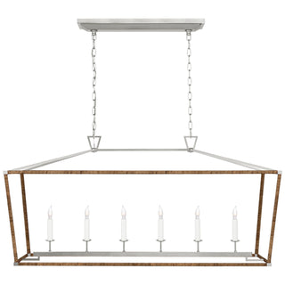 Buy polished-nickel-and-natural-rattan Darlana Wrapped Outdoor (Damp) Lantern by Visual Comfort Signature