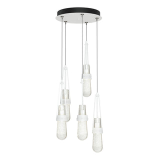 Buy white-with-clear-bubble-glass-yg-glass-and-clear-textured-shade Link Pendant by Hubbardton Forge