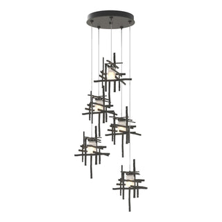 Buy natural-iron-with-cast-glass-yc-glass-and-frosted-shade Tura Pendant by Hubbardton Forge