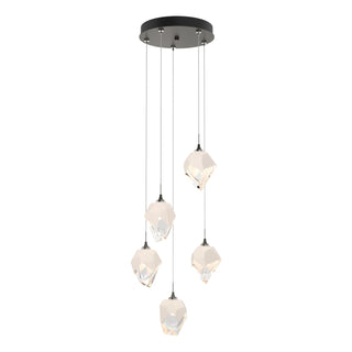 Buy dark-smoke-with-white-crystal-wp-glass-and-white-shade Chrysalis Pendant by Hubbardton Forge