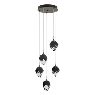 Buy natural-iron-with-black-crystal-bp-glass-and-black-shade Chrysalis Pendant by Hubbardton Forge