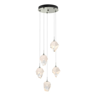 Buy sterling-with-white-crystal-wp-glass-and-white-shade Chrysalis Pendant by Hubbardton Forge