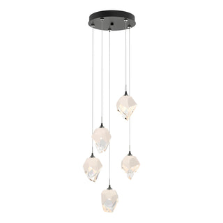 Buy ink-with-white-crystal-wp-glass-and-white-shade Chrysalis Pendant by Hubbardton Forge