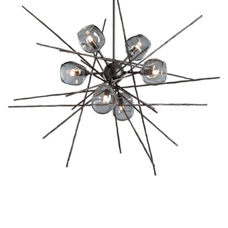Buy dark-smoke-with-cool-grey-glass-yl-glass-and-silver-gray-shade Griffin Pendant by Hubbardton Forge