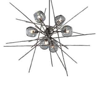 Buy natural-iron-with-cool-grey-glass-yl-glass-and-silver-gray-shade Griffin Pendant by Hubbardton Forge