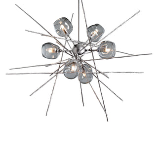 Buy sterling-with-cool-grey-glass-yl-glass-and-silver-gray-shade Griffin Pendant by Hubbardton Forge
