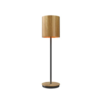 Buy louro-freijo-and-woven-natural-shade Cylindrical Outdoor (Damp) Table Lamp by Accord Lighting