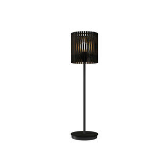 Buy charcoal-and-woven-natural-shade Living Hinges Outdoor (Damp) Table Lamp by Accord Lighting