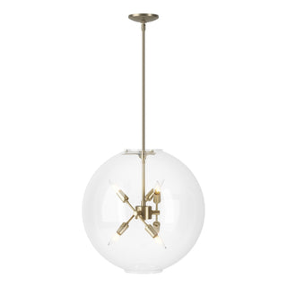 Buy soft-gold-with-clear-glass-zm-glass-and-clear-shade Sfera Pendant by Hubbardton Forge
