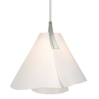 Buy sterling-with-spun-frost-sh-glass-and-natural-cream-shade Mobius Pendant by Hubbardton Forge