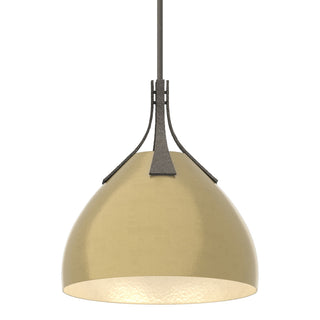 Buy dark-smoke-and-brass-gold-shade Summit Pendant by Hubbardton Forge