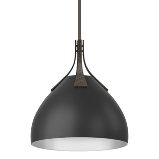 Buy oil-rubbed-bronze-and-black-shade Summit Pendant by Hubbardton Forge