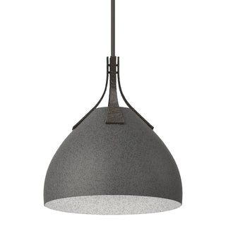 Buy oil-rubbed-bronze-and-silver-gray-shade Summit Pendant by Hubbardton Forge