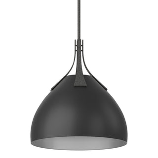 Buy natural-iron-and-black-shade Summit Pendant by Hubbardton Forge