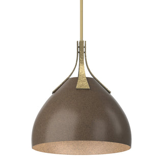 Buy modern-brass-and-amber-brown-shade Summit Pendant by Hubbardton Forge