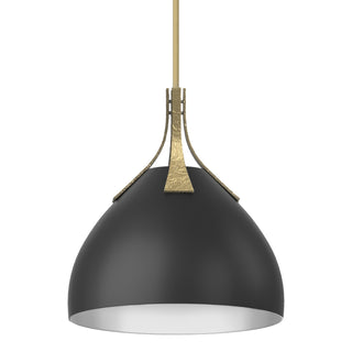 Buy modern-brass-and-black-shade Summit Pendant by Hubbardton Forge