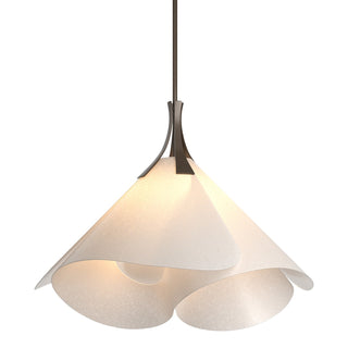 Buy bronze-with-spun-frost-sh-glass-and-natural-cream-shade Mobius Pendant by Hubbardton Forge