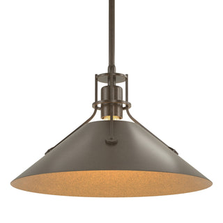 Buy bronze-and-amber-brown-shade Henry Pendant by Hubbardton Forge