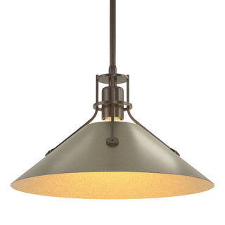 Buy bronze-and-beige-tan-shade Henry Pendant by Hubbardton Forge