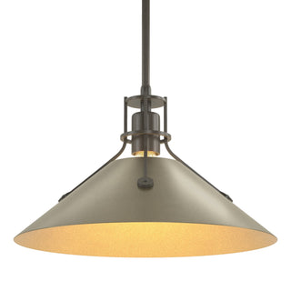 Buy dark-smoke-and-beige-tan-shade Henry Pendant by Hubbardton Forge