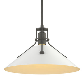 Buy natural-iron-and-white-shade Henry Pendant by Hubbardton Forge