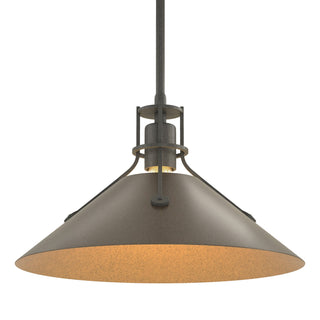 Buy natural-iron-and-amber-brown-shade Henry Pendant by Hubbardton Forge