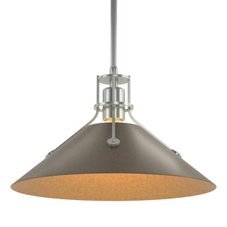 Buy vintage-platinum-and-amber-brown-shade Henry Pendant by Hubbardton Forge