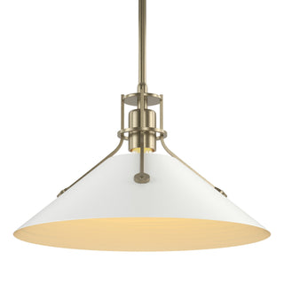 Buy soft-gold-and-white-shade Henry Pendant by Hubbardton Forge