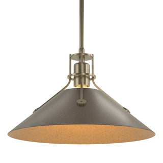 Buy soft-gold-and-amber-brown-shade Henry Pendant by Hubbardton Forge