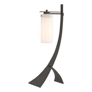 Buy dark-smoke-with-opal-glass-gg-glass-and-white-shade Stasis Table Lamp by Hubbardton Forge