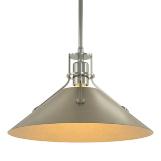 Buy sterling-and-beige-tan-shade Henry Pendant by Hubbardton Forge