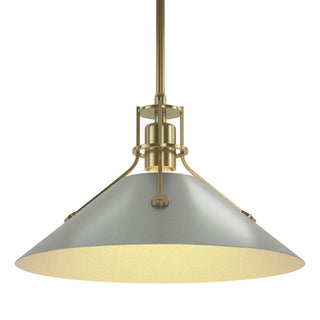 Buy modern-brass-and-silver-gray-shade Henry Pendant by Hubbardton Forge