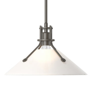 Buy dark-smoke-with-frosted-glass-fd-glass-and-white-shade Henry Pendant by Hubbardton Forge