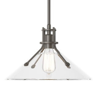 Buy dark-smoke-with-clear-glass-zm-glass-and-clear-shade Henry Pendant by Hubbardton Forge
