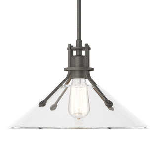 Buy natural-iron-with-clear-glass-zm-glass-and-clear-shade Henry Pendant by Hubbardton Forge